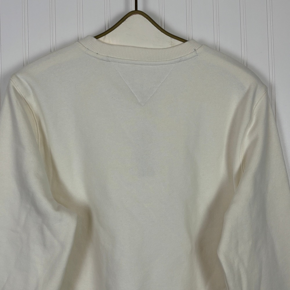 Tommy Hilfiger Sweater Mens M Cream Fall Basics Crew Neck Logo Preppy Classic - Picture 4 of 12